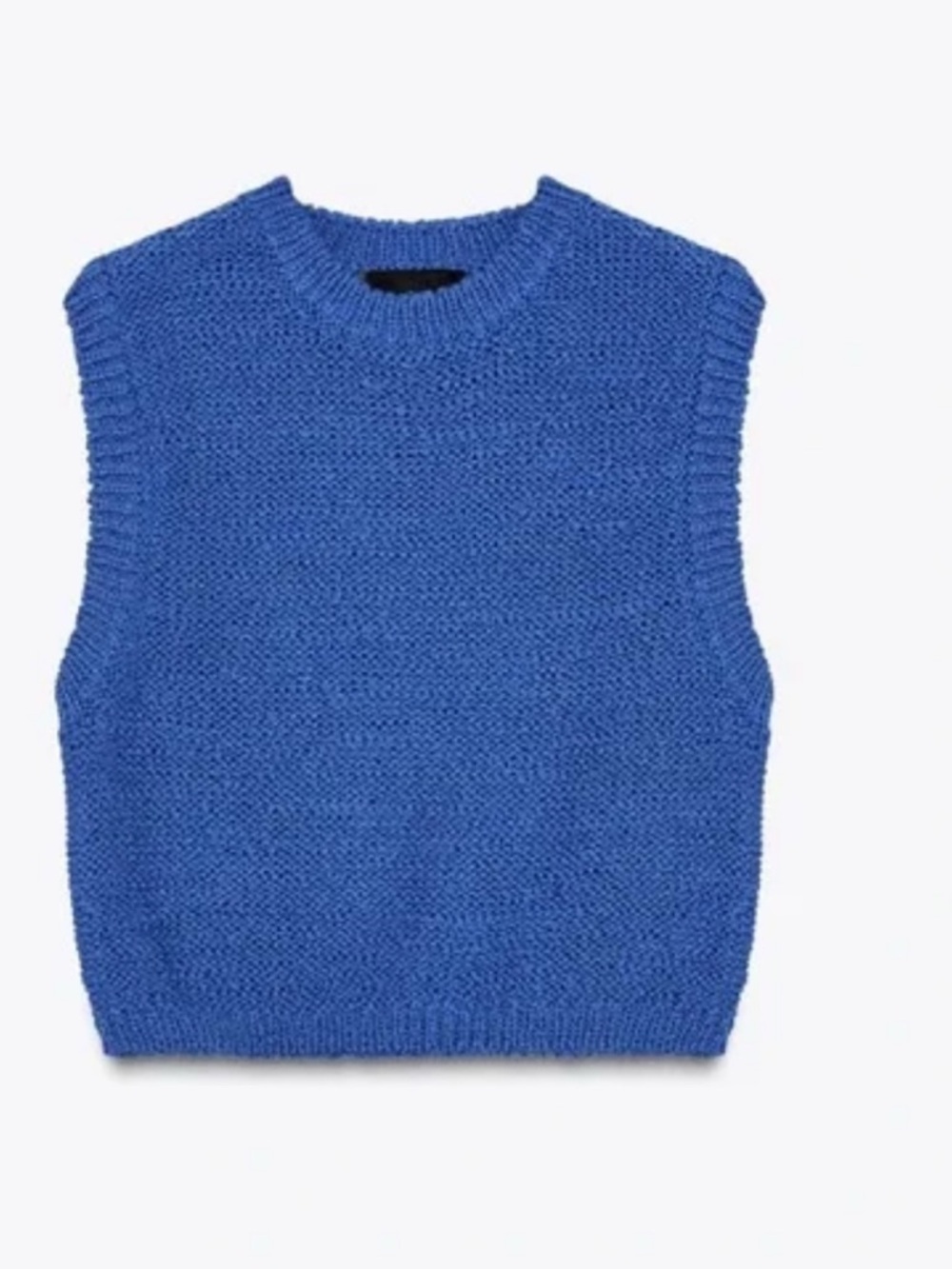 Zara cropped Royal Blue Knit sweater vest Top